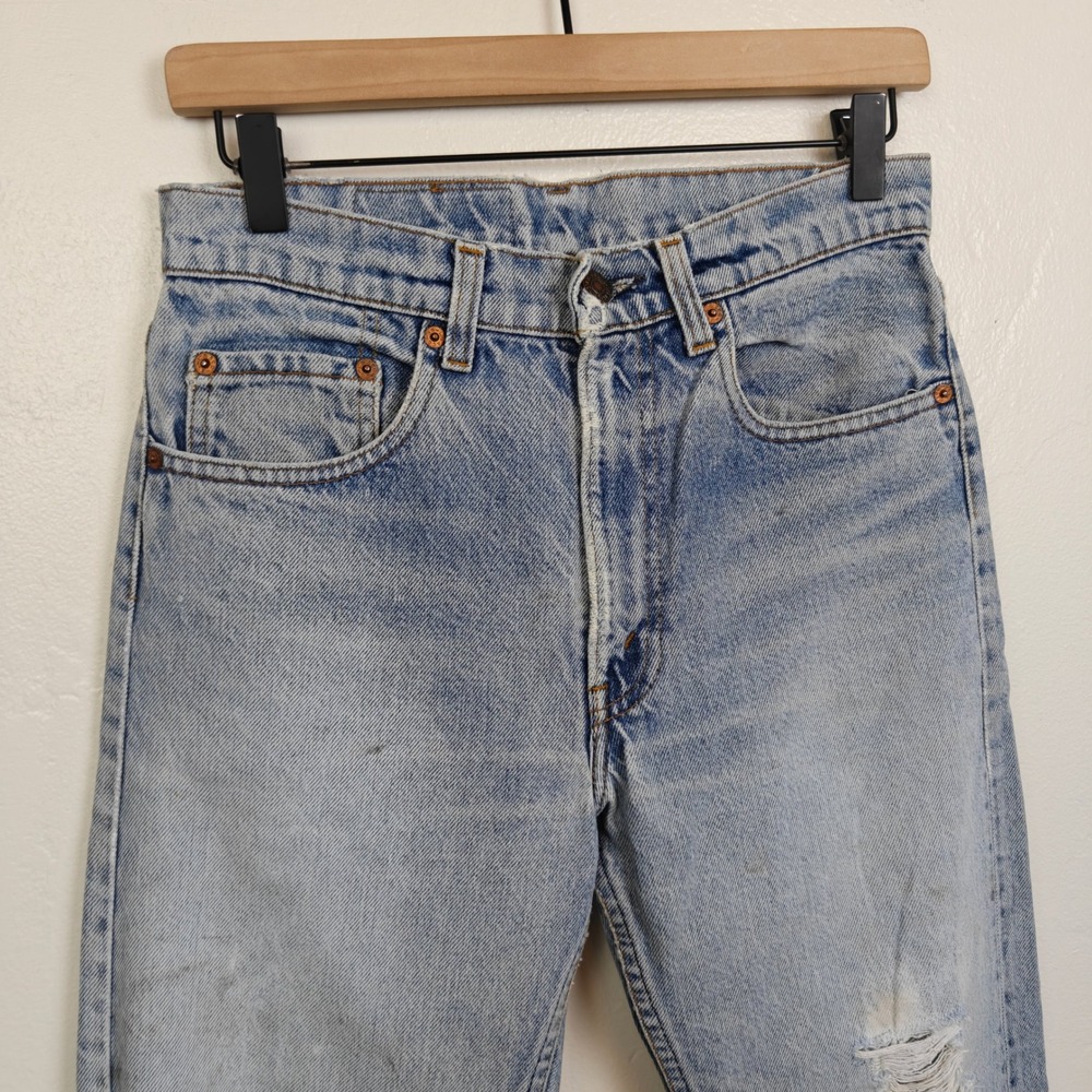 Vintage 90s Levi's 505 Jeans Womens 26 Light Wash Distressed Grunge Aesthetic - Picture 3 of 15